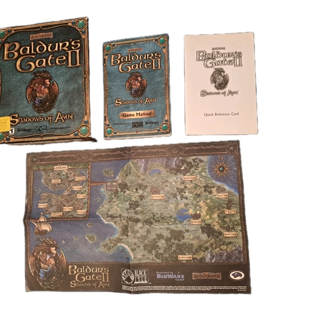 Baldur's Gate II: Shadows of Amn Guide, Quick Reference, Box And Map No Game